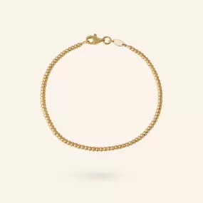 10K Gold 2mm Bead Bracelet