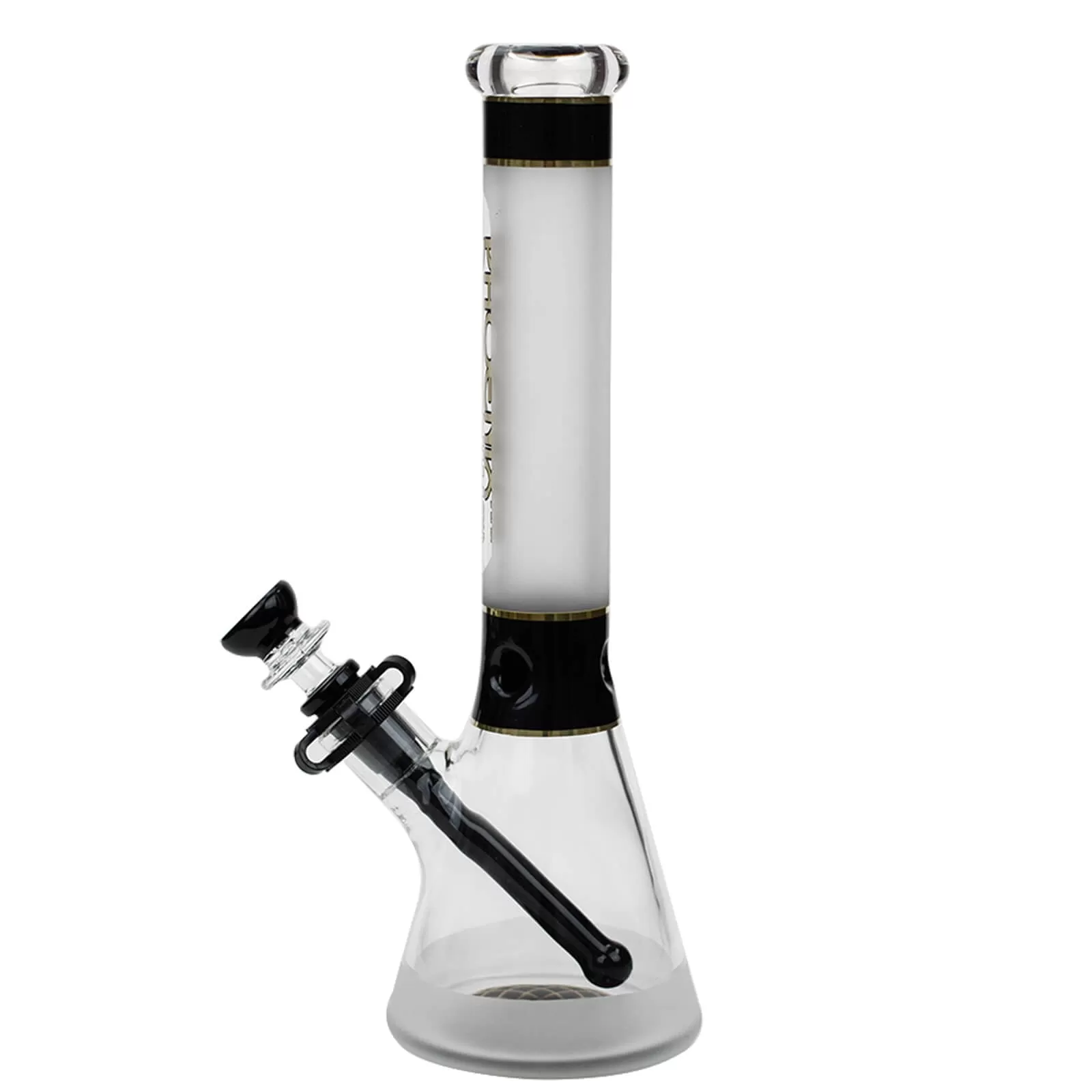 13" Sandblasted Glass Water Bong with Clip