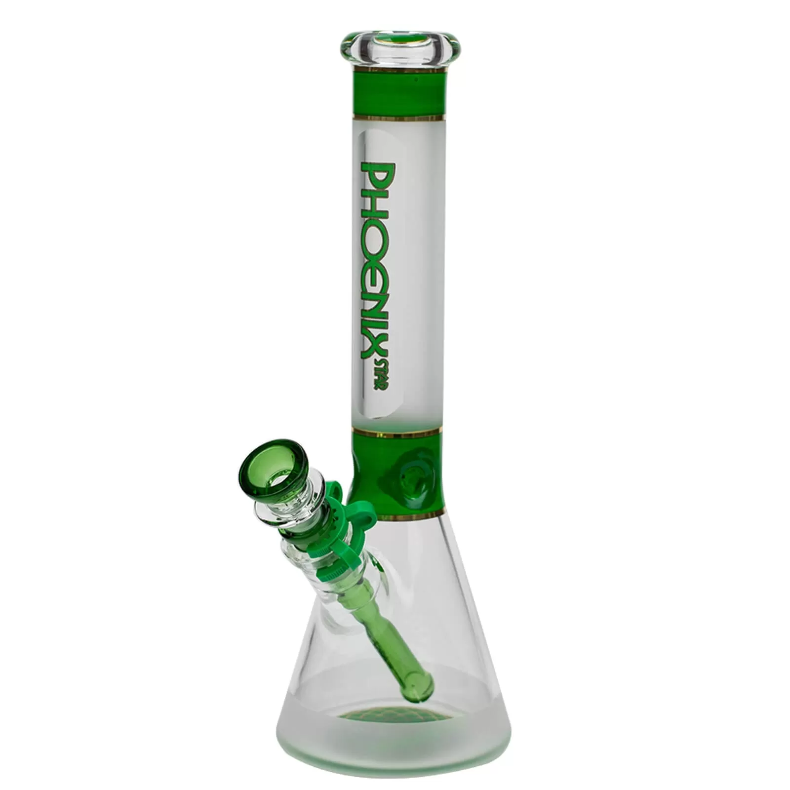 13" Sandblasted Glass Water Bong with Clip