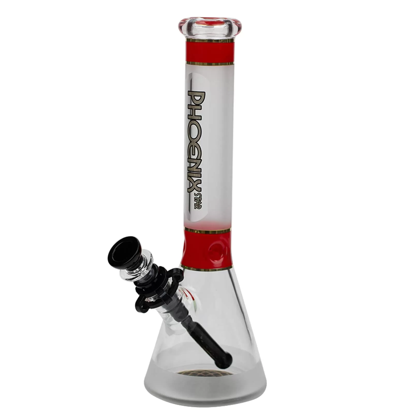 13" Sandblasted Glass Water Bong with Clip