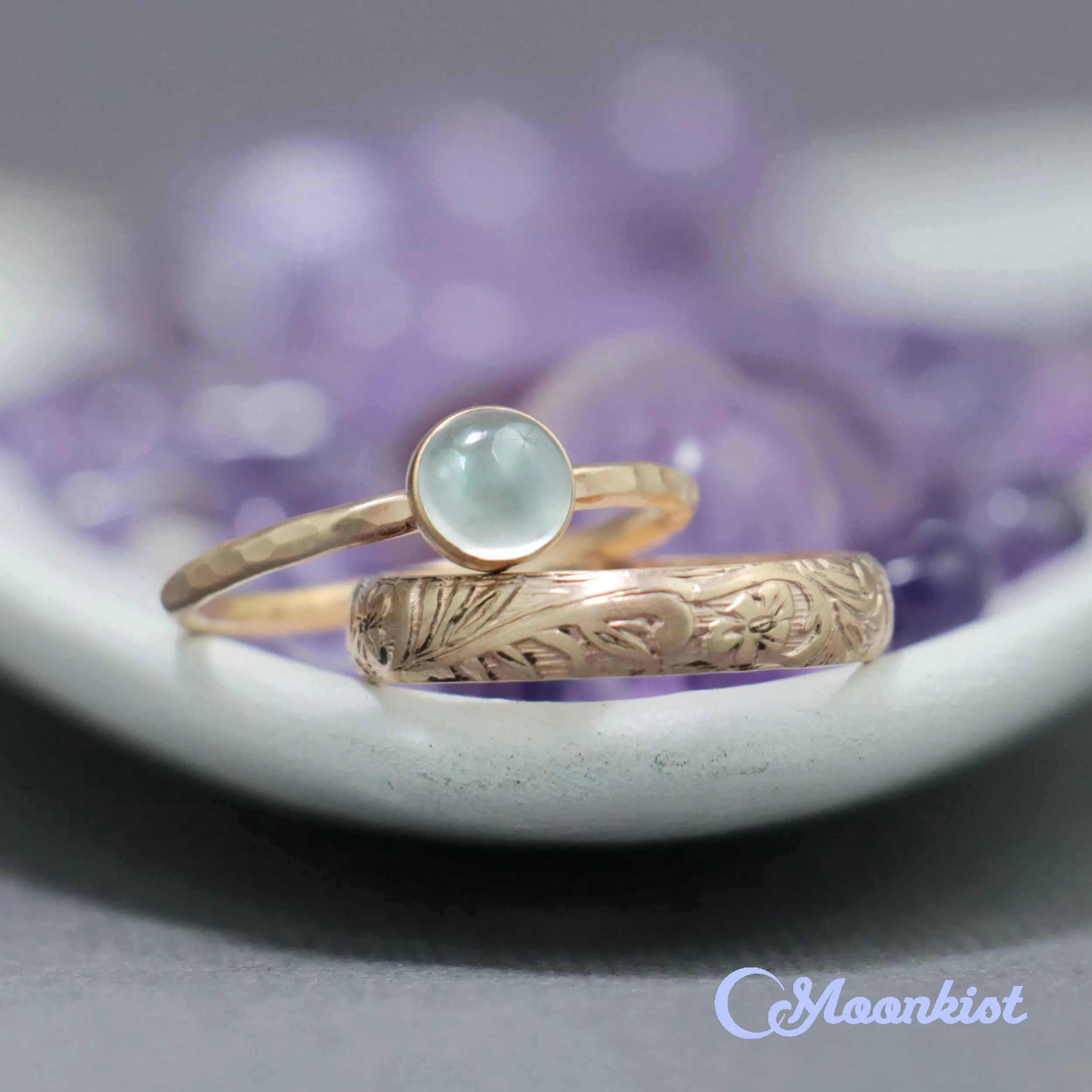 14K Gold Filled Flower and Vine Ring Set | Moonkist Designs