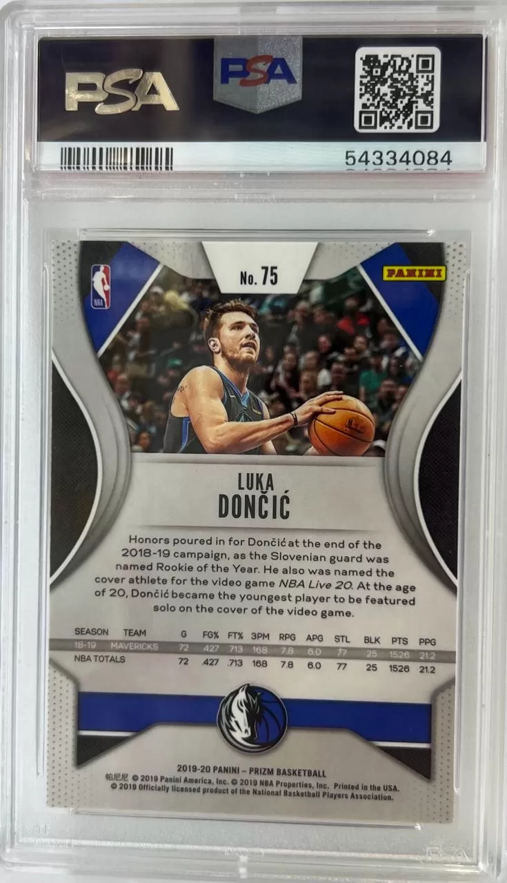 2019-20 Luka Doncic Panini Silver Prizm PSA 9