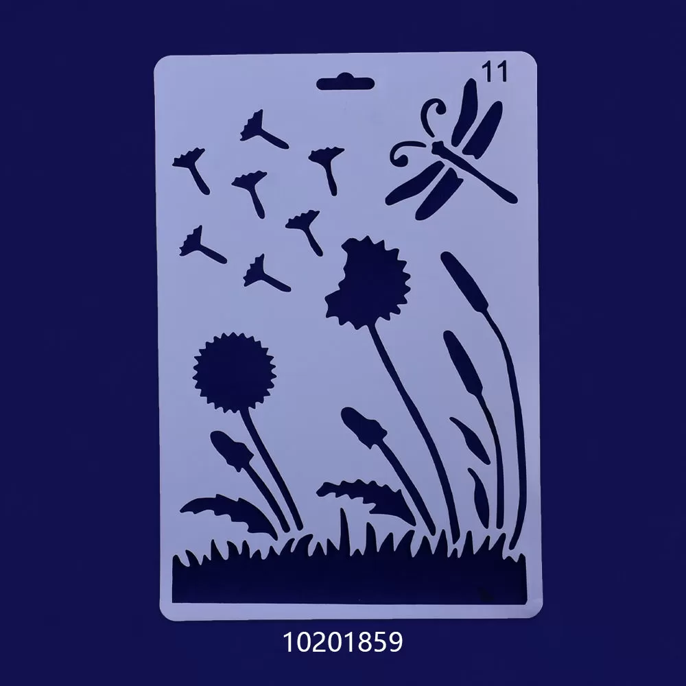 25*4.7cm Mylar Stencils Plastic stencil Reusable Mylar Stencils Planner and Craft Projects Dandelion Craft Stencil 1pcs 10201859