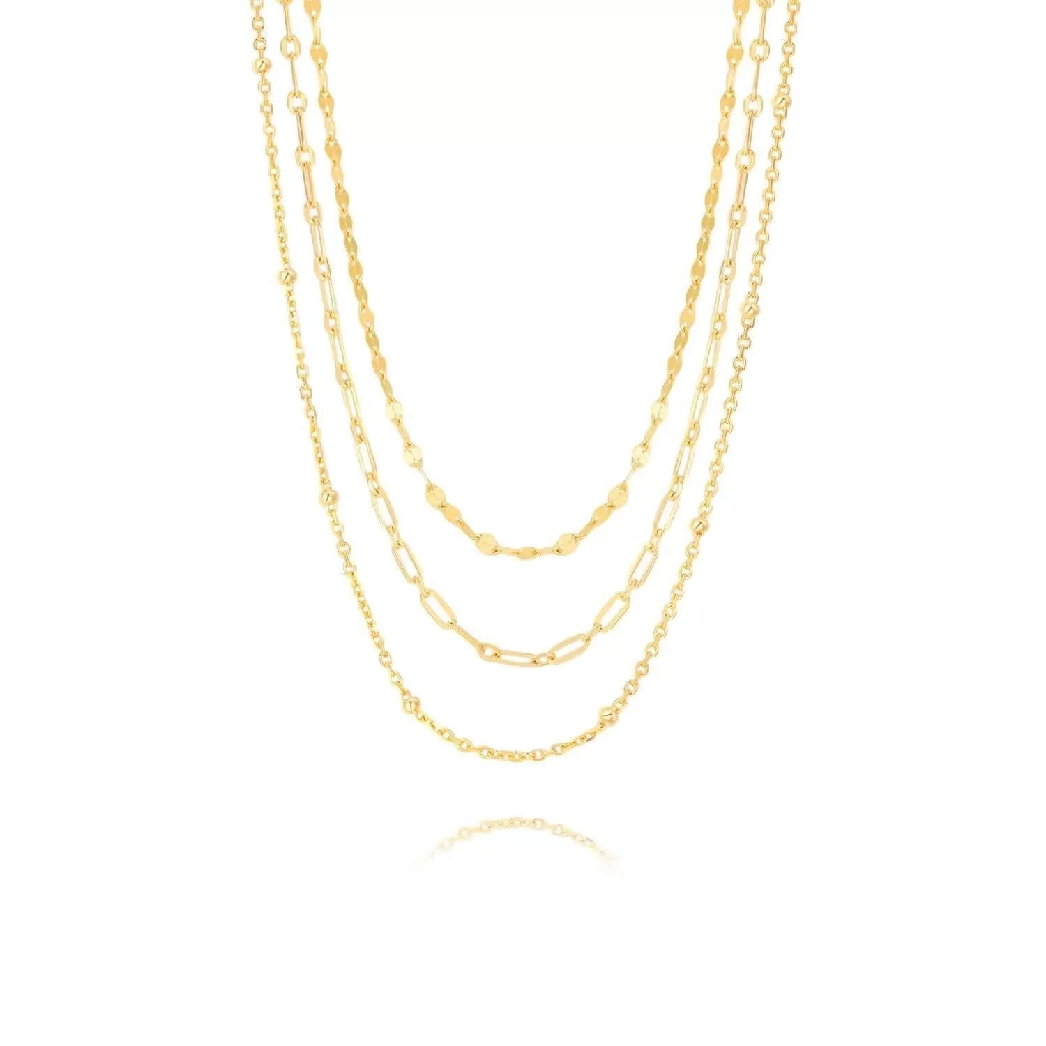 925 Silver Three layers Chain Necklaces