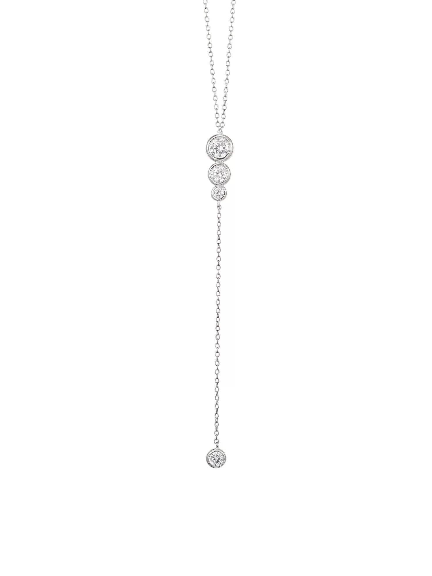 AAA American Diamond Y Shape Necklace In 925 Silver