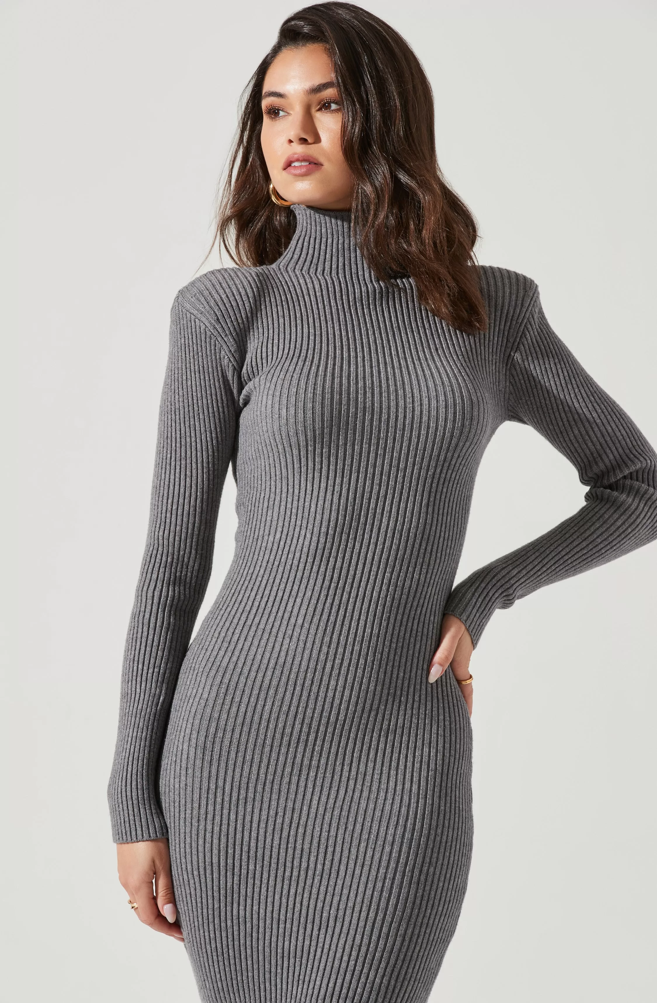 Abilene Long Sleeve Turtleneck Midi Sweater Dress