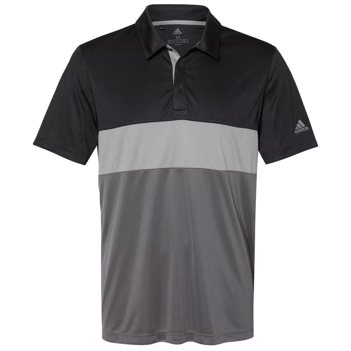 adidas Men's Black/Grey Three/Grey Five Merch Block Sport Polo