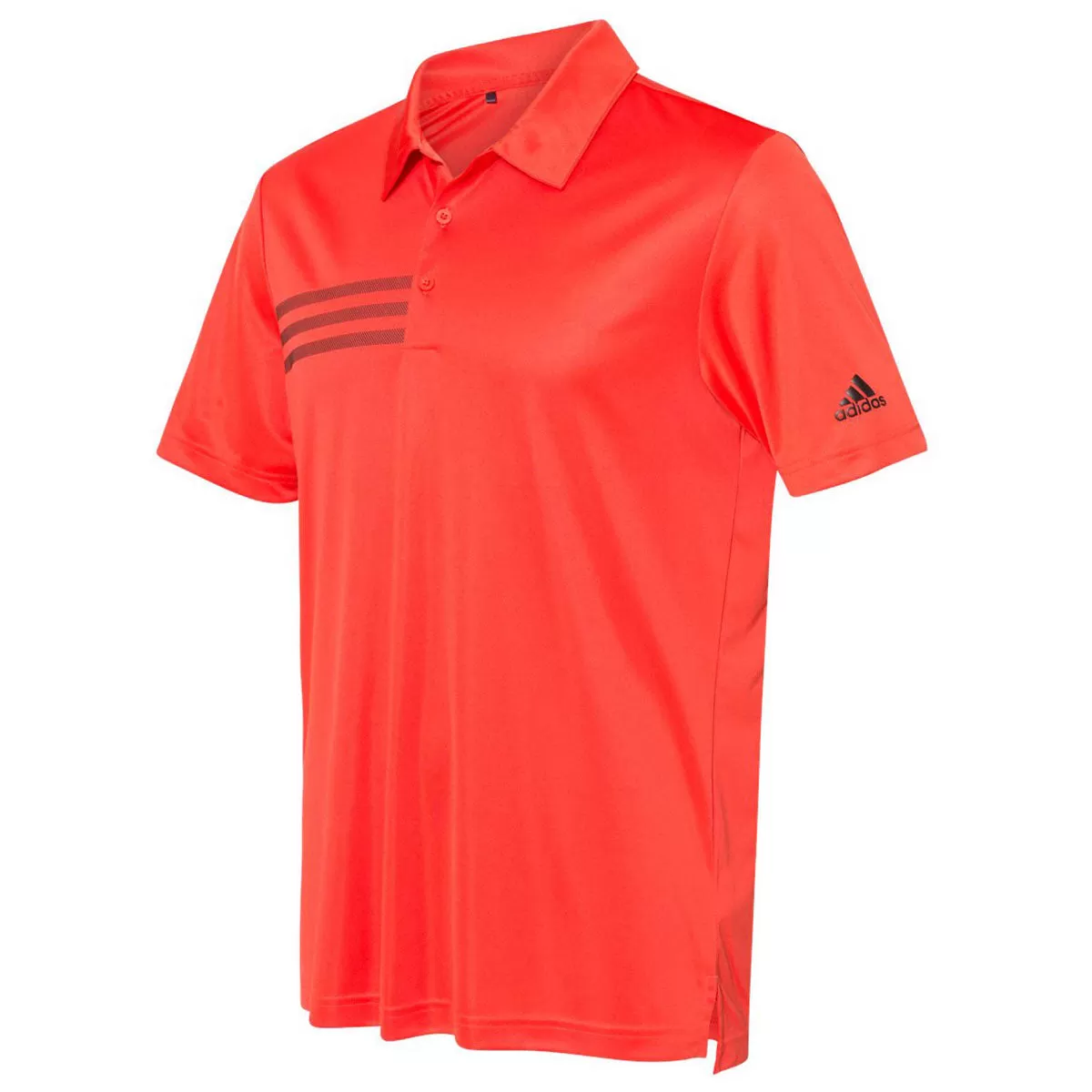 adidas Men's Blaze Orange/Black 3 Stripe Chest Polo