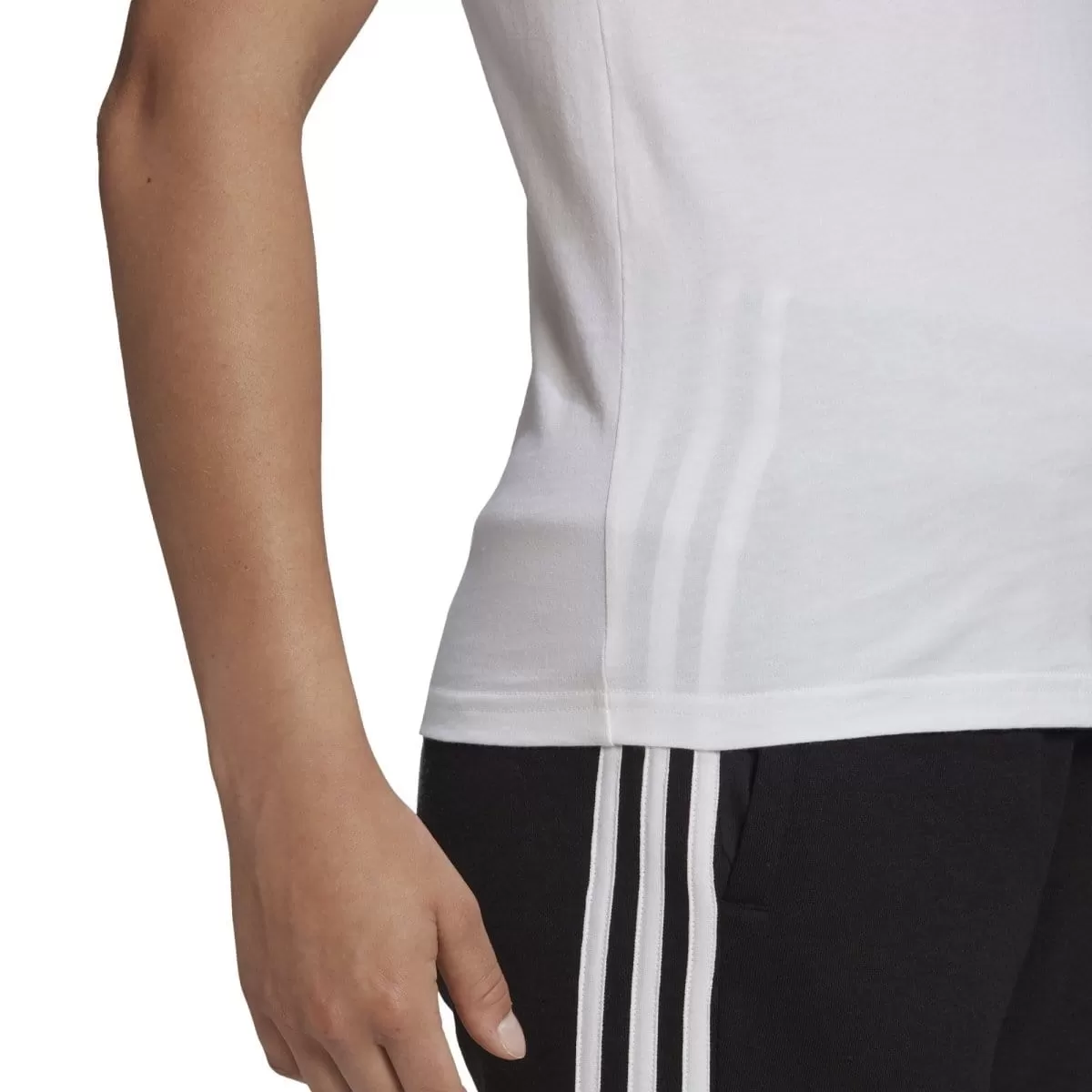 ADIDAS WOMEN'S ESSENTIALS SLIM 3-STRIPES WHITE TEE