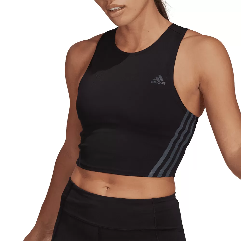 Adidas Women's Run Icons 3-Stripes Cooler Running Crop Top