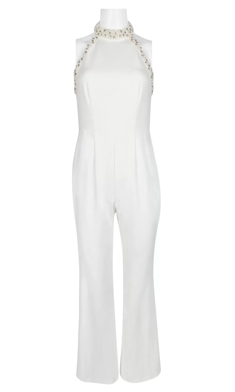 Adrianna Papell - AP1E204372 Pearl Beaded High Halter Jumpsuit