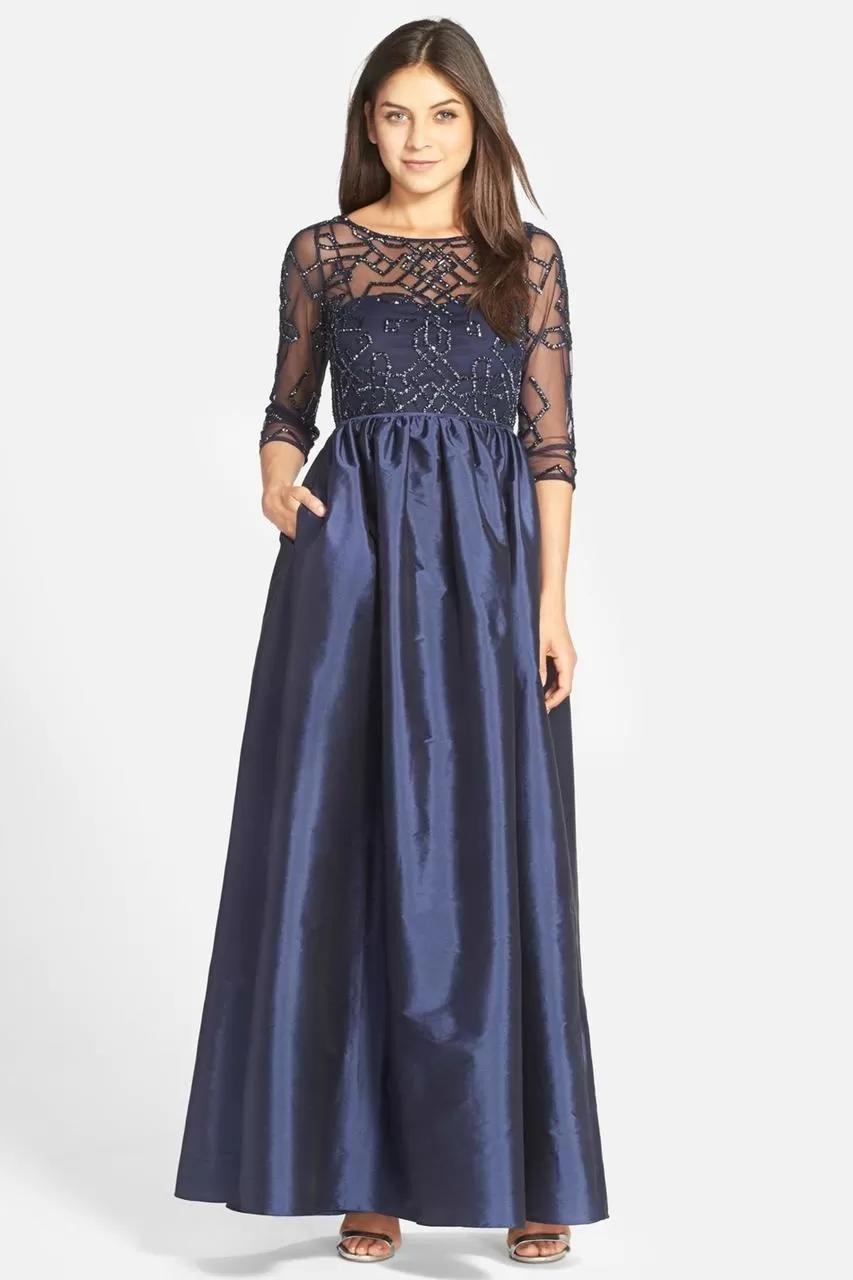 Adrianna Papell - Illusion Taffeta Gown 91912620