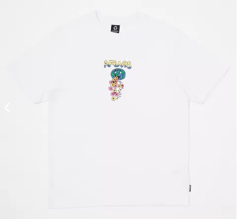 AFENDS - F PLASTIC - RETRO GRAPHIC T-SHIRT - WHITE