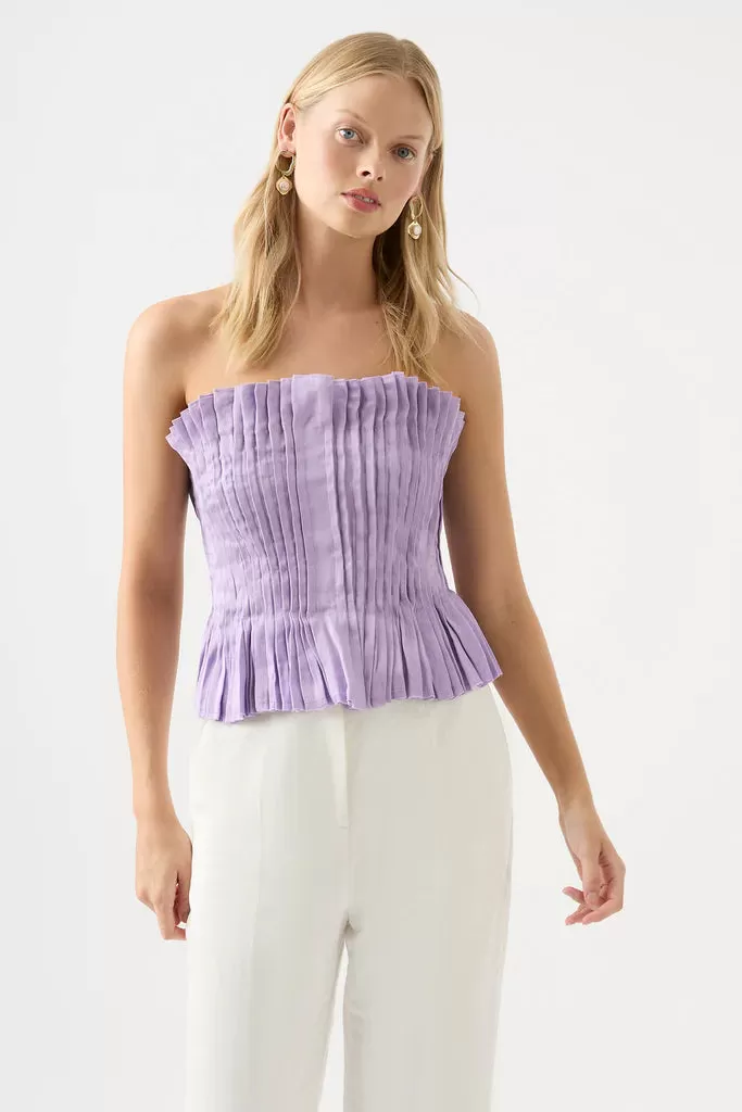 AJE Horizon Pintucked Corset Top