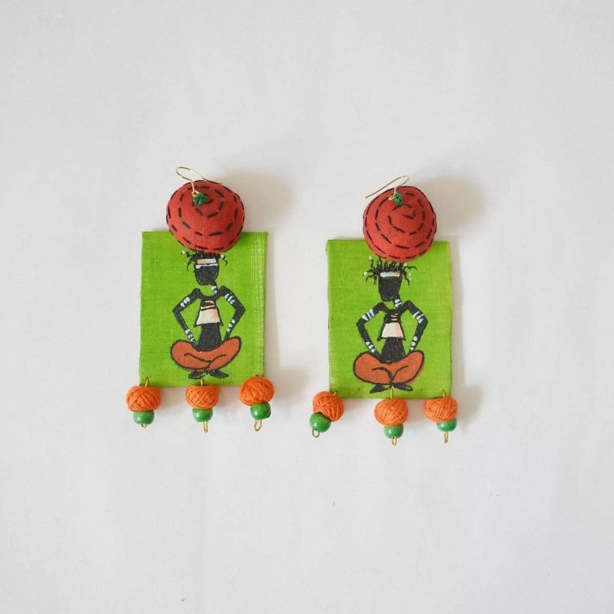 Akina Momma Handpainted Green (Earrings)