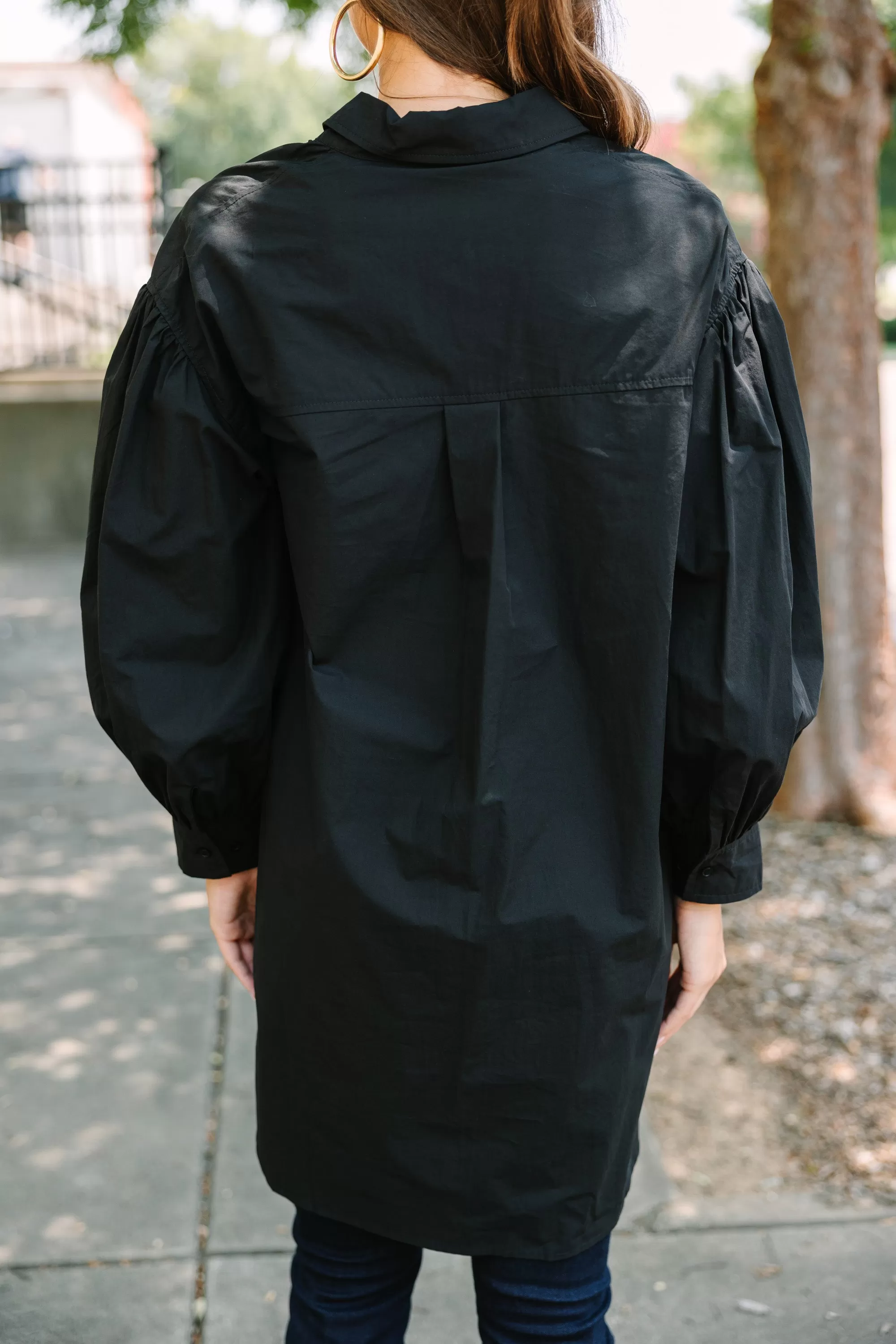 All On You Black Button Down Tunic