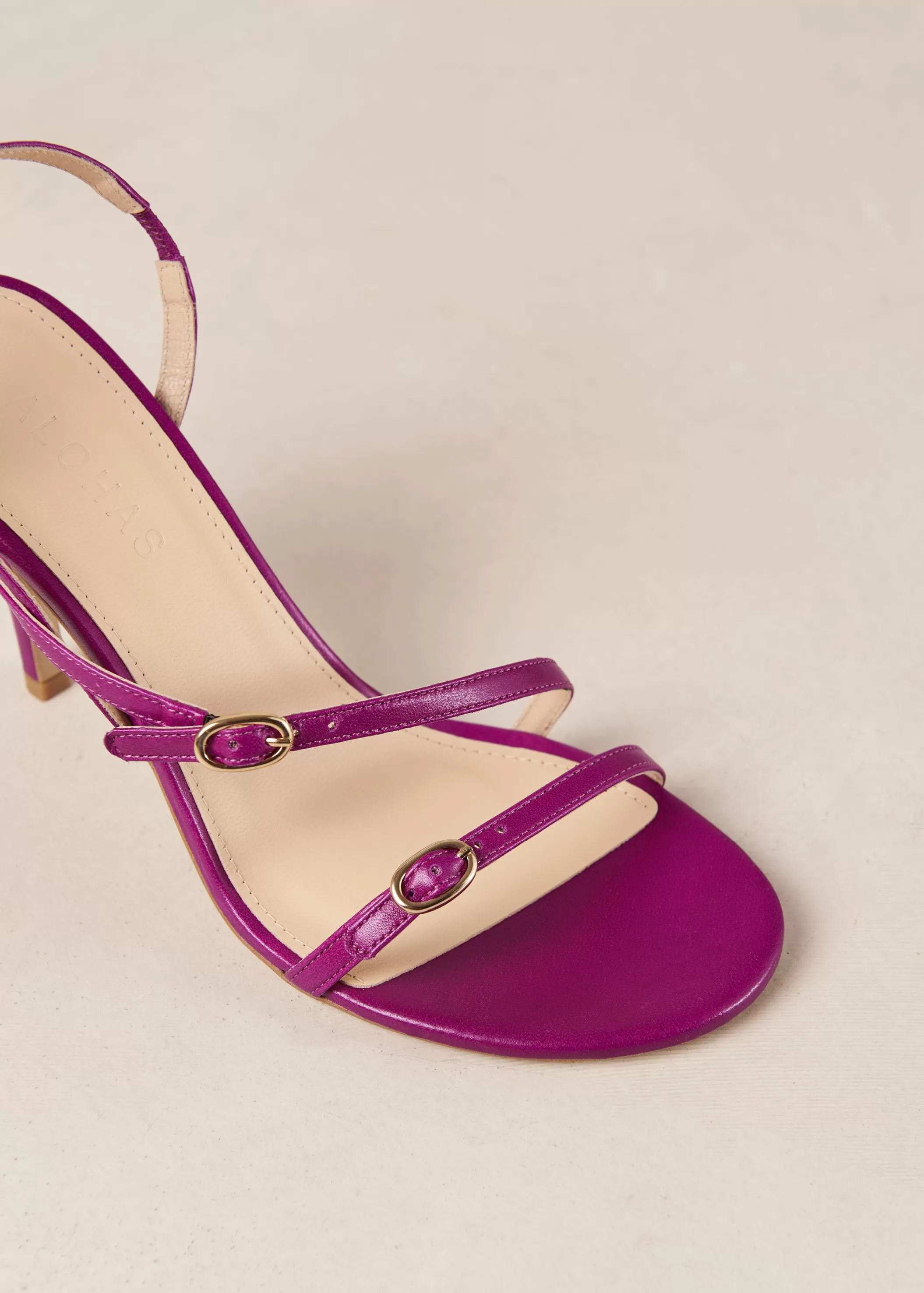 Alyssa Purple Leather Sandals