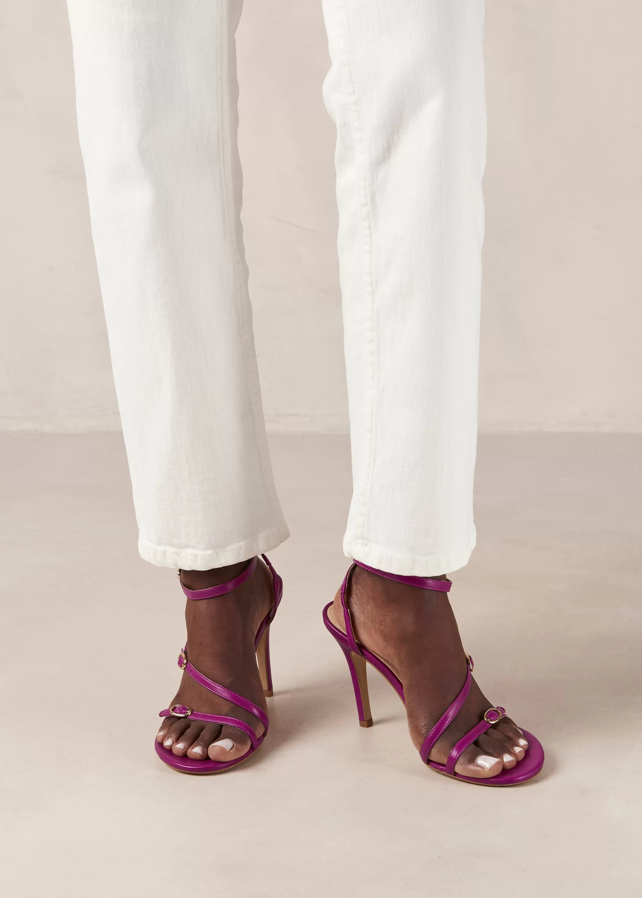 Alyssa Purple Leather Sandals