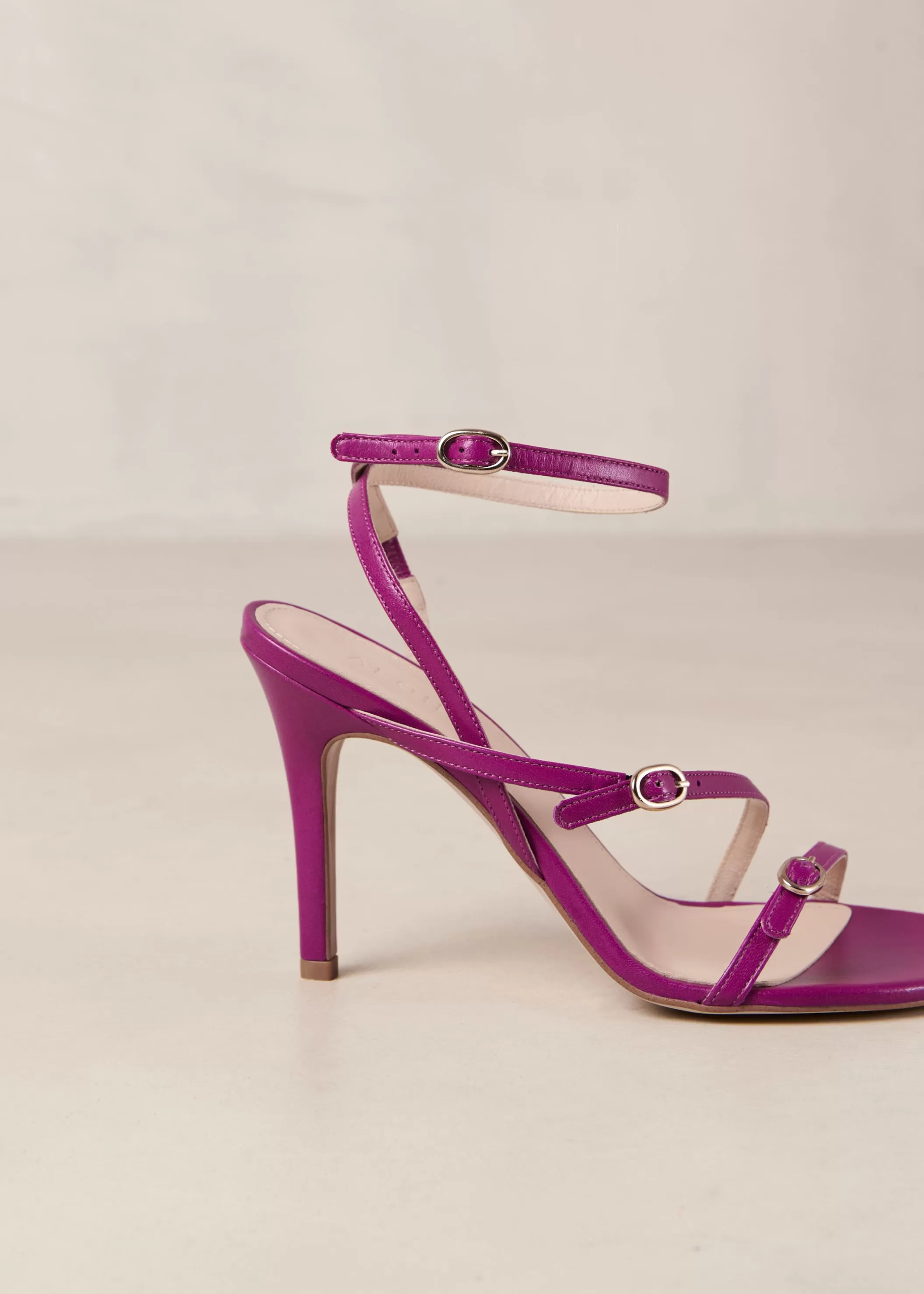 Alyssa Purple Leather Sandals