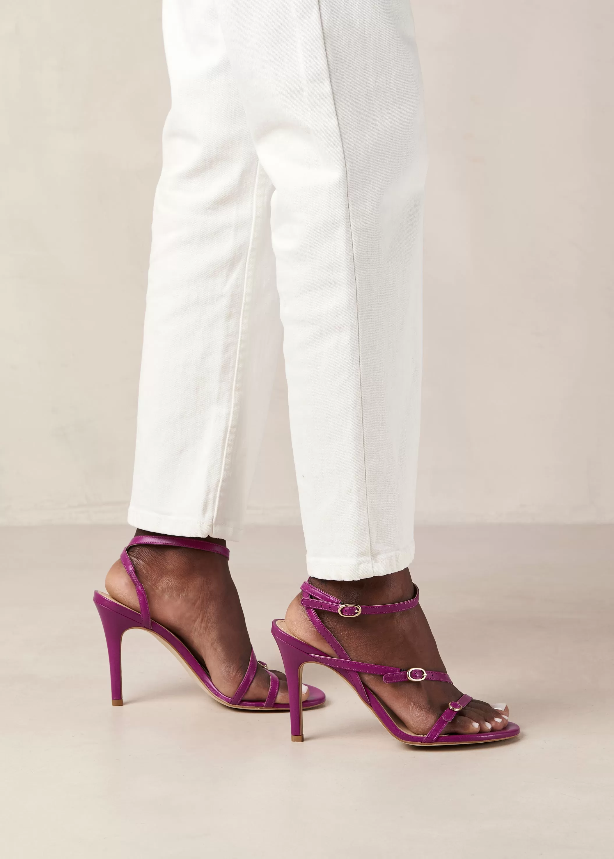 Alyssa Purple Leather Sandals