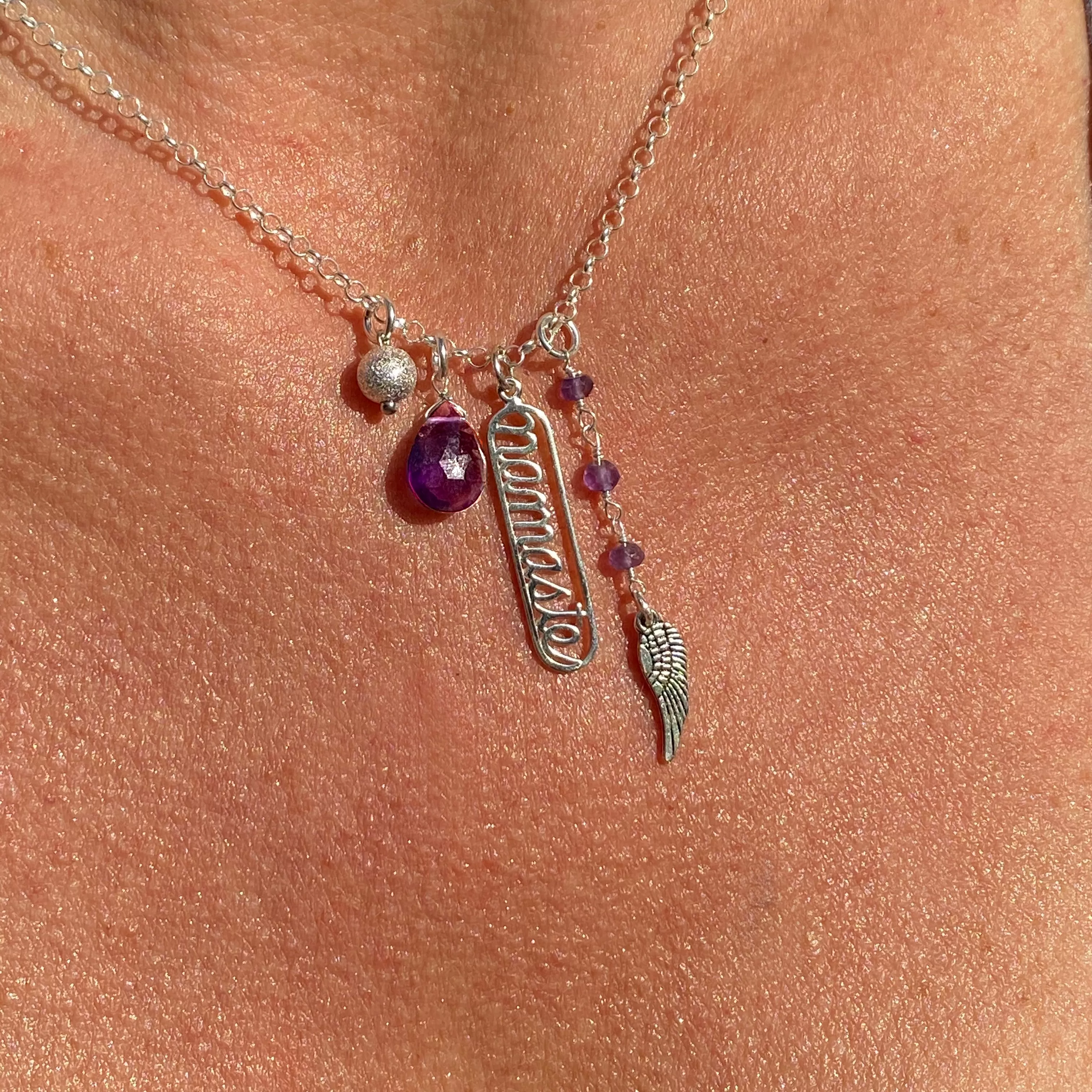 Amethyst Namaste Yoga Necklace