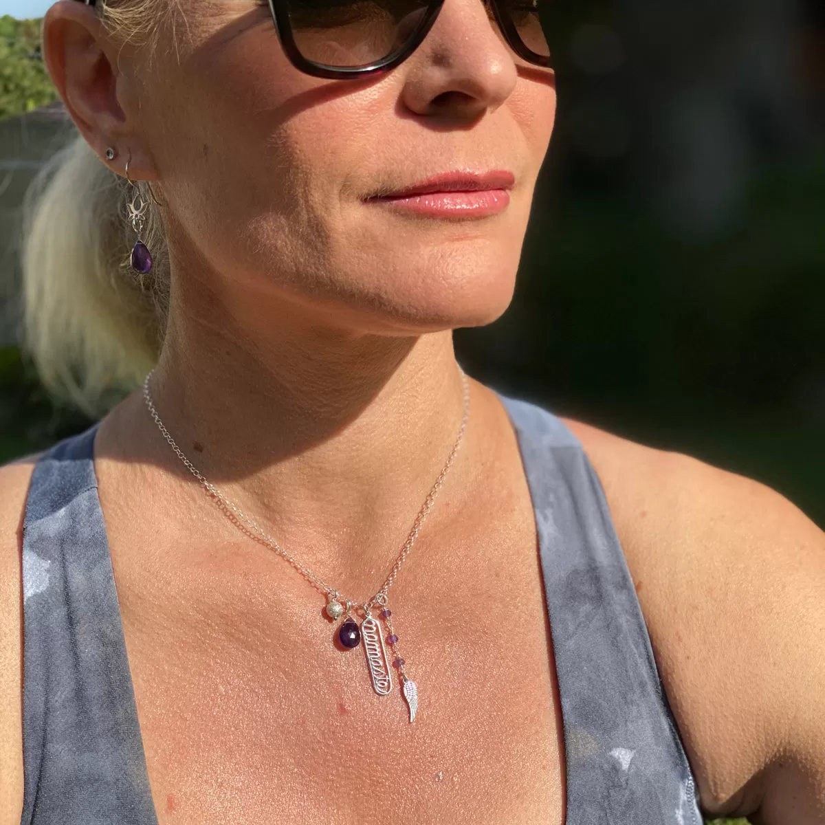 Amethyst Namaste Yoga Necklace