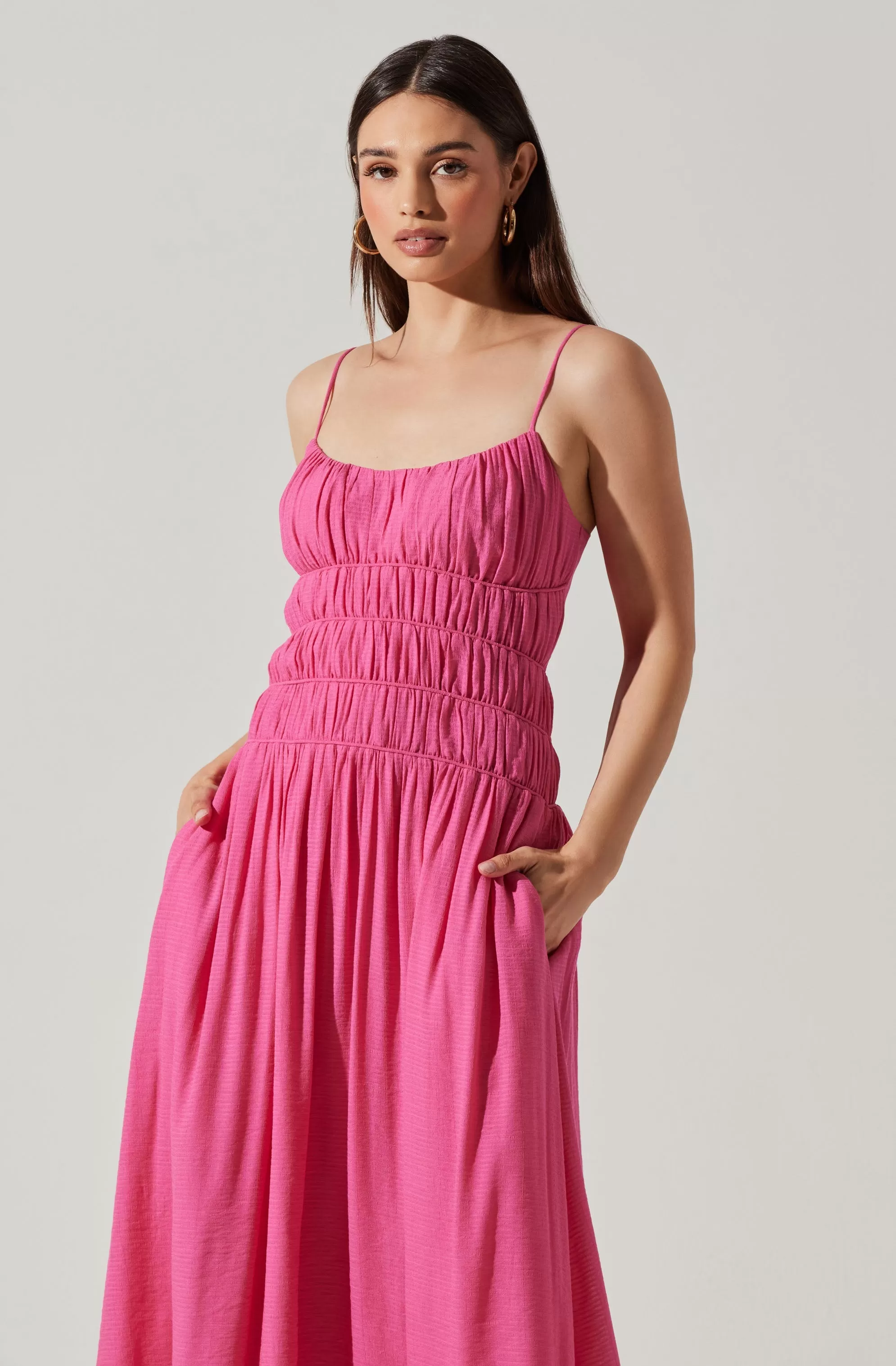 Andrina Smocked Midi Dress