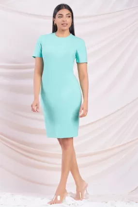 Aqua Blue Sheath Dress