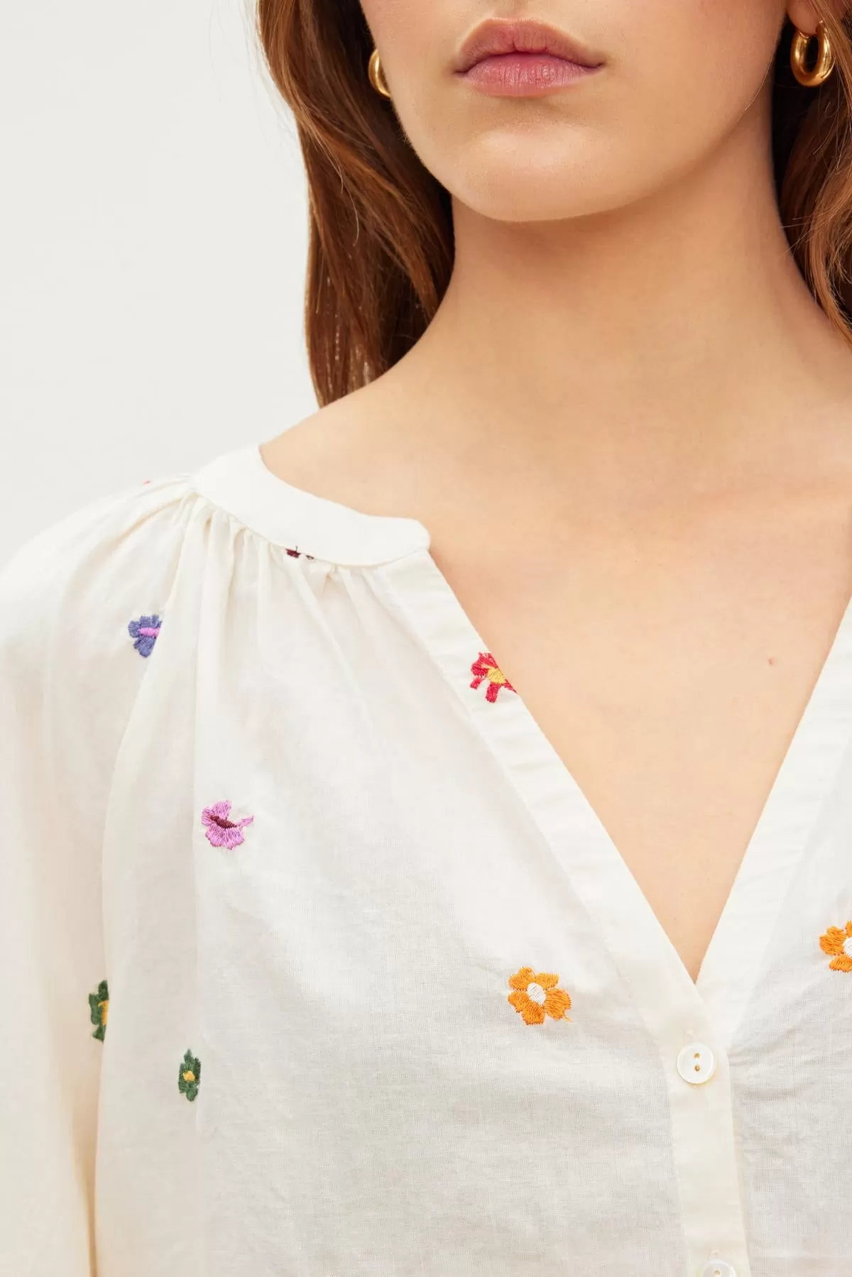 ARETHA EMBROIDERED BOHO TOP