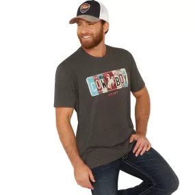 'Ariat' Men's License Plate Cowboy T-Shirt - Charcoal Heather