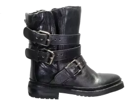 ASH  Women's • Emmy  • Motorcycle Boot - Black Leather 36.5M