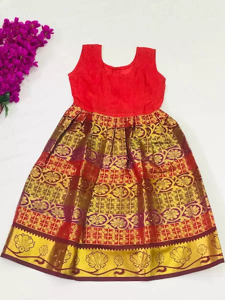 Attractive Violet Color Langa Set For Girl Kids