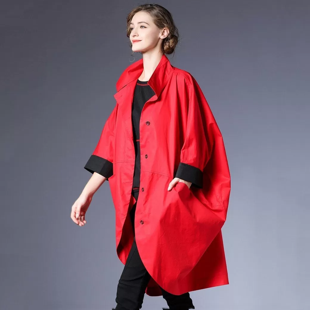 BABAKUD Spring Autumn Loose Windbreaker Casual Coat Women