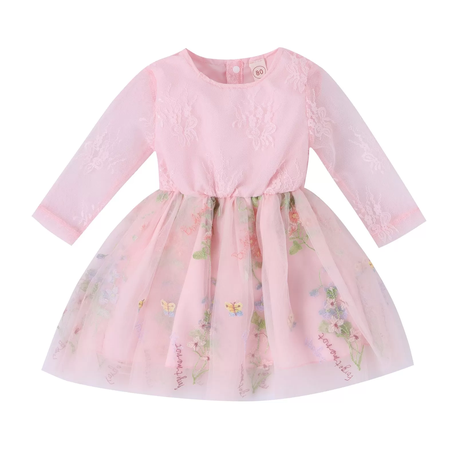 Baby Kid Girls Flower Embroidered Dresses Wholesale 24011123