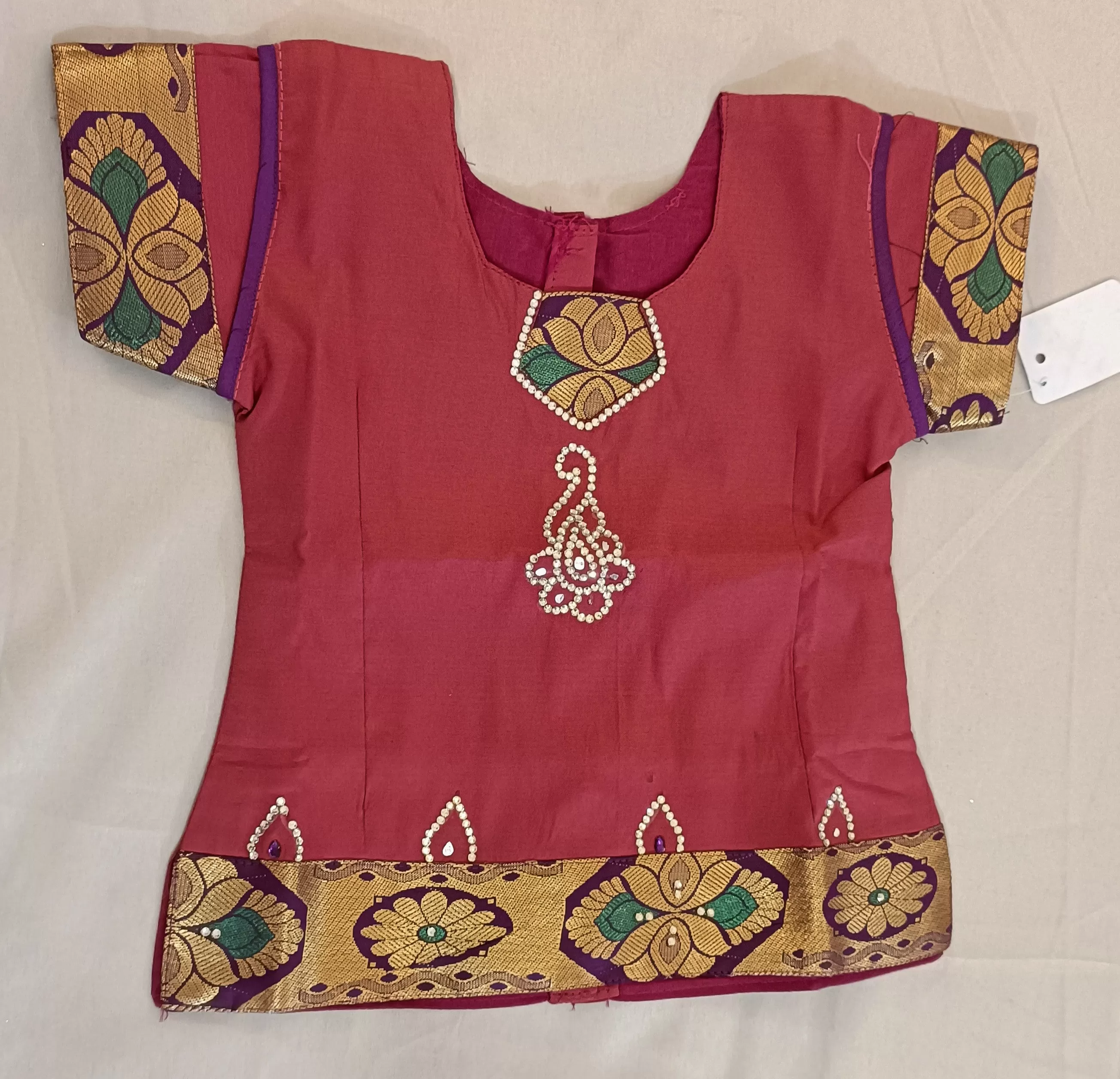 Beautiful Purple Color Silk Langa Set For Kids