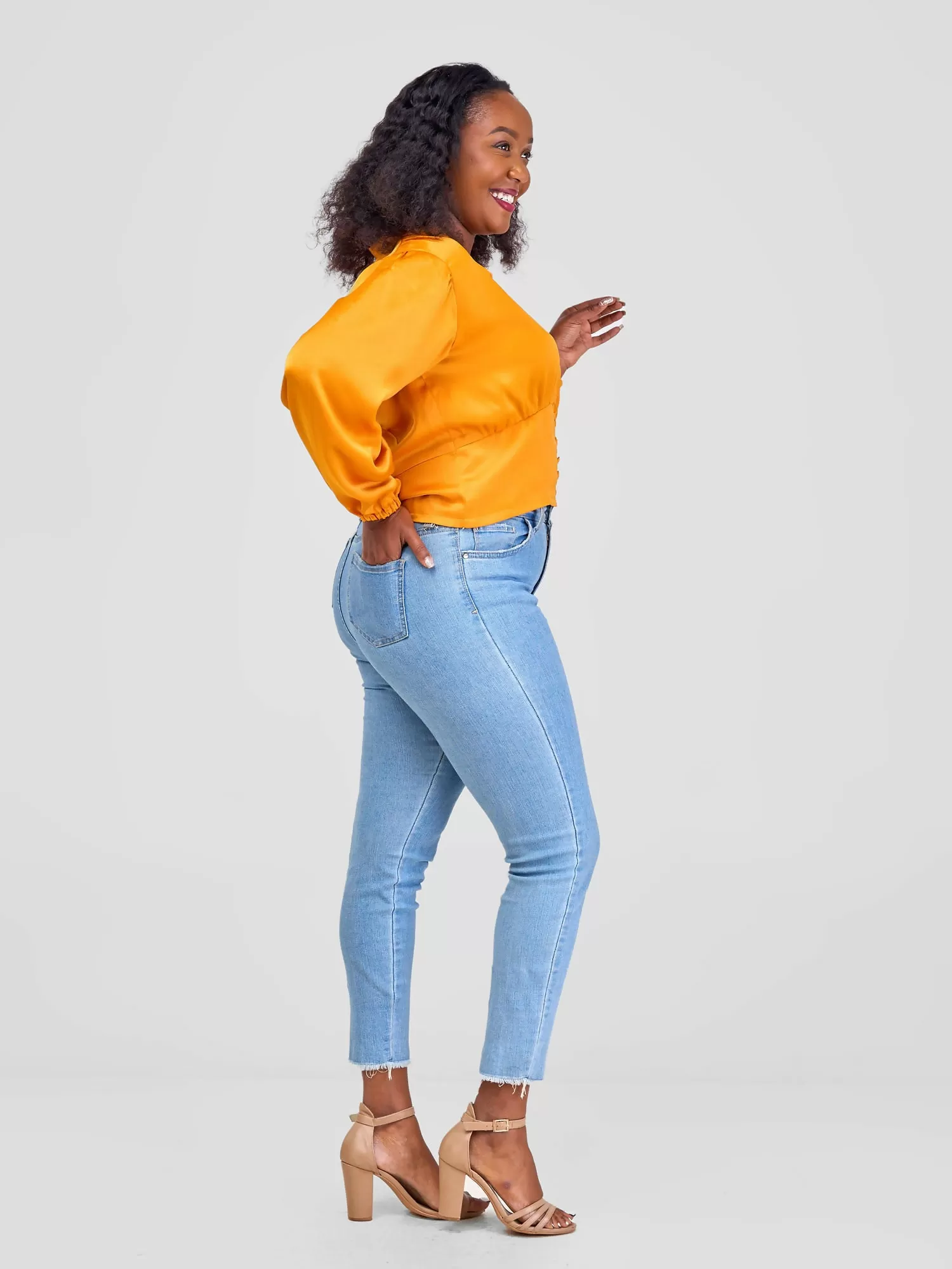 Bella Wangu silk Blouse - Mustard