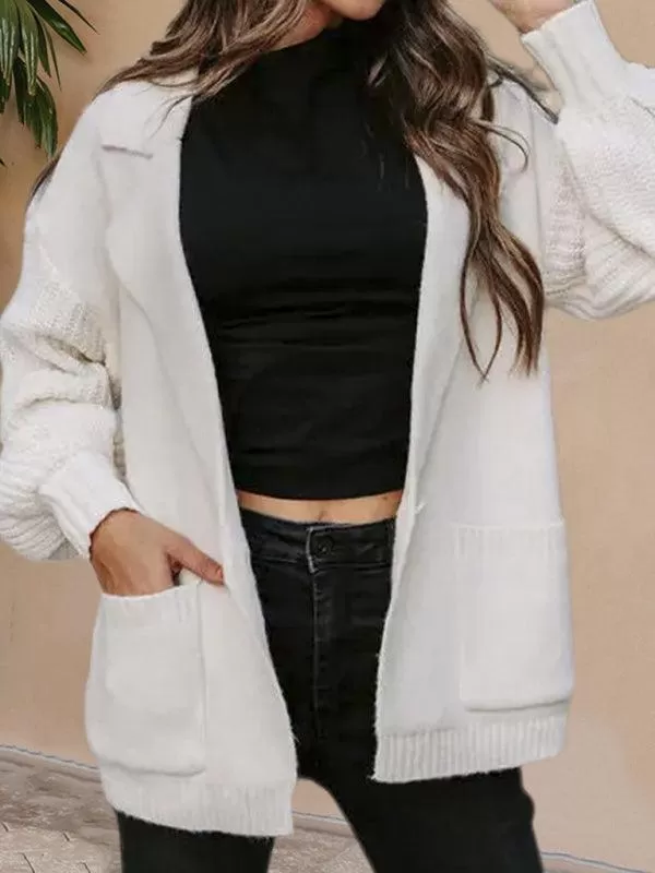 Big Collar  Women Cardigan Sweater