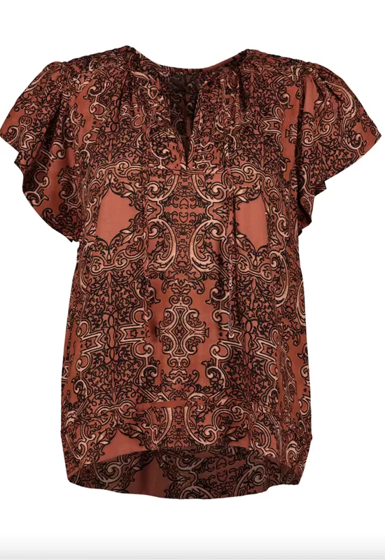 Bishop & Young - Maya Flutter Sleeve Blouse Taj Print