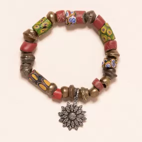 Bloom Beaded Bloom Bracelet with Diamond Flower Charm