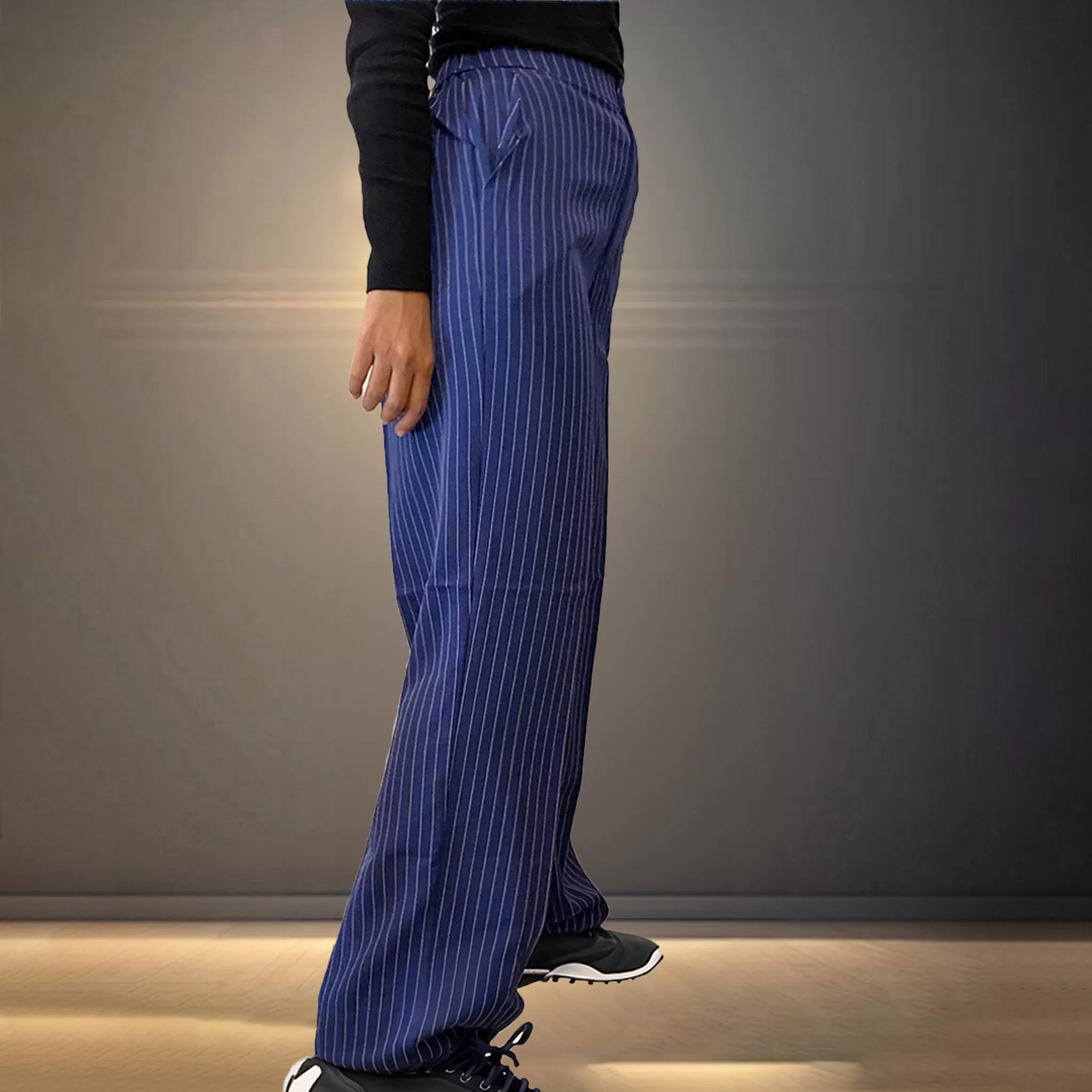 Blue Striped Korean Baggy Pants