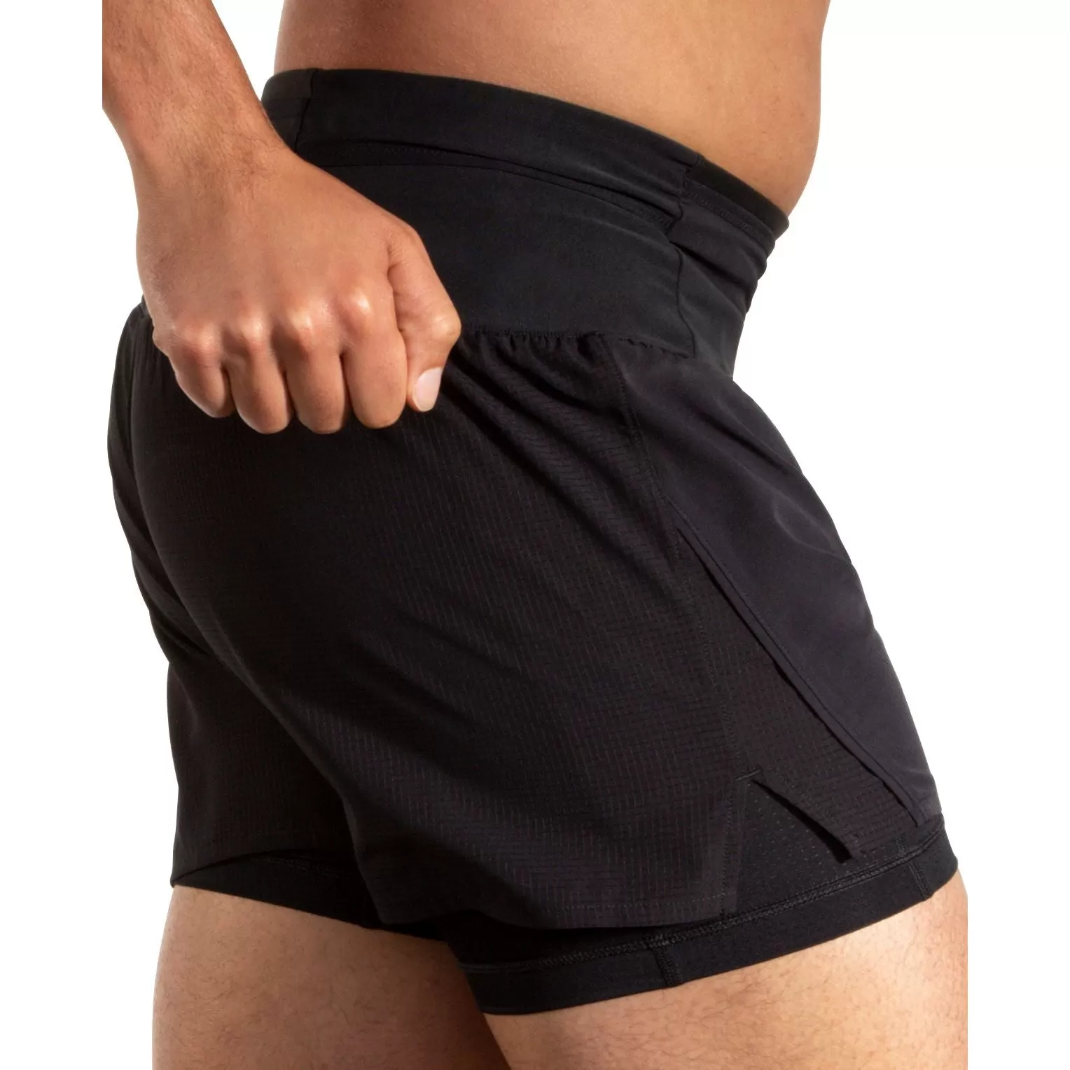 Brooks High Point 2.0 2 In 1 Mens Running Shorts - Black