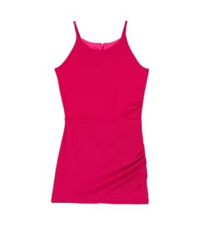 By Debra Girls Fuschia Sparkle Ruched Body Con Dress