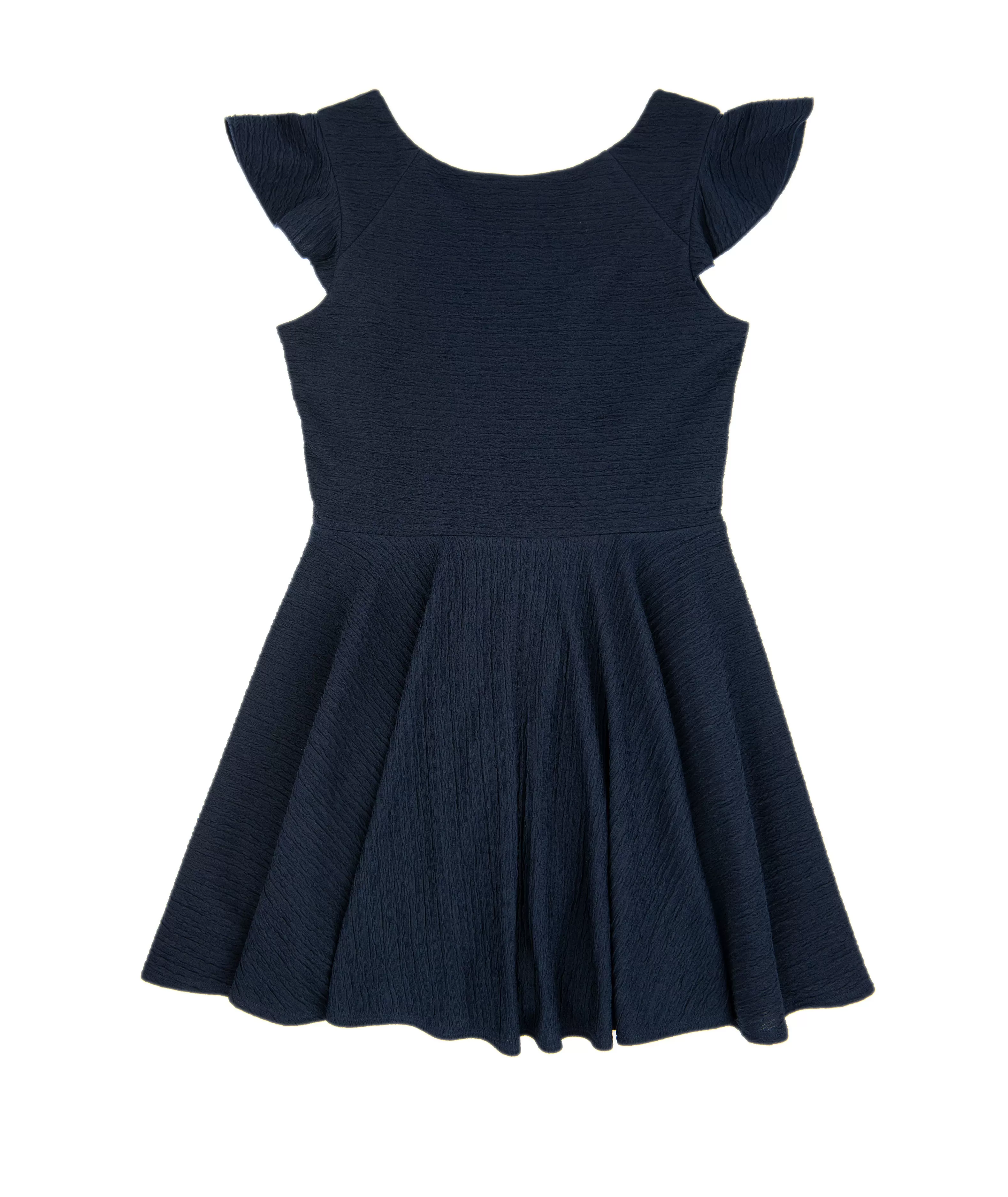 By Debra Girls New Navy Flutter Sleeve Fit and Flare Dress