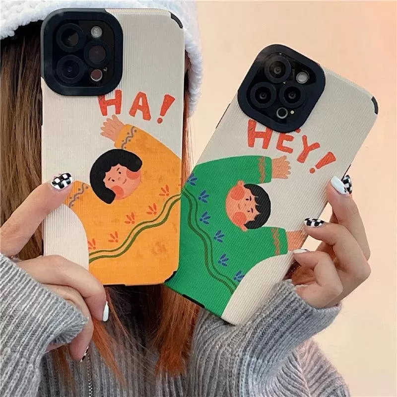 Cartoon Couple Cute Funny Phone Case for iPhone 1, 11, 12, 13, 14 Pro Max, Mini, XR, XS, 6, 7, 8 Plus, SE 2, 3 - Cover