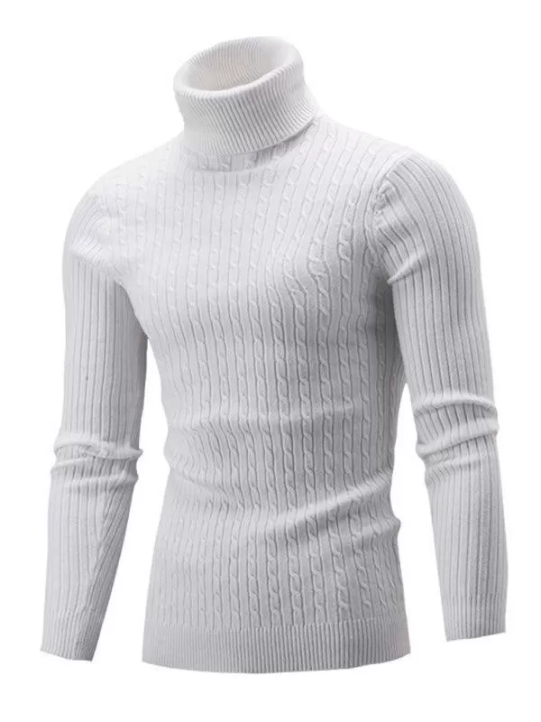 Casual Tight Stretch Men Sweater Turtleneck