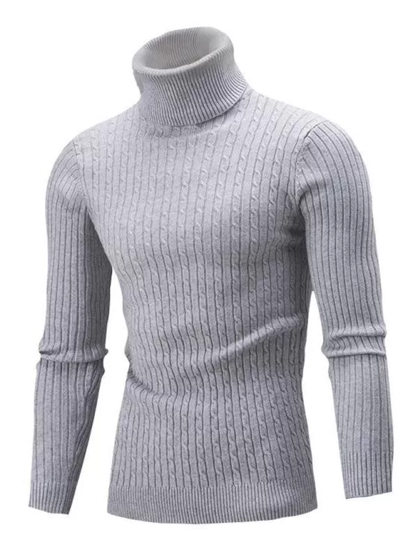 Casual Tight Stretch Men Sweater Turtleneck