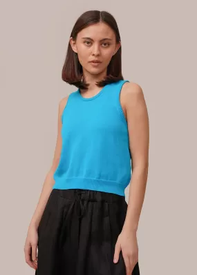 Ceruleo Cotton Cropped Tank Top