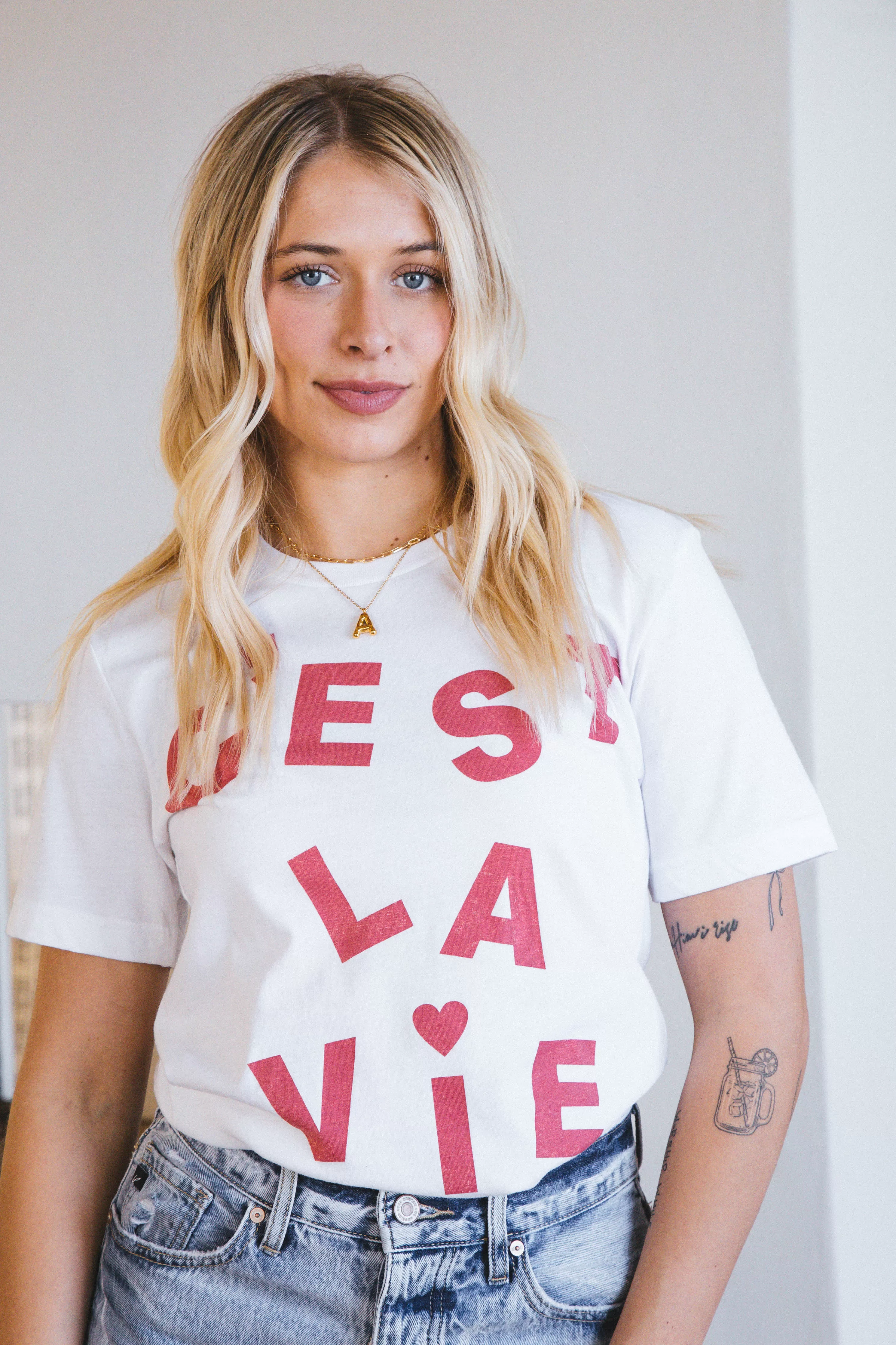 C'est La Vie Graphic Tee, White