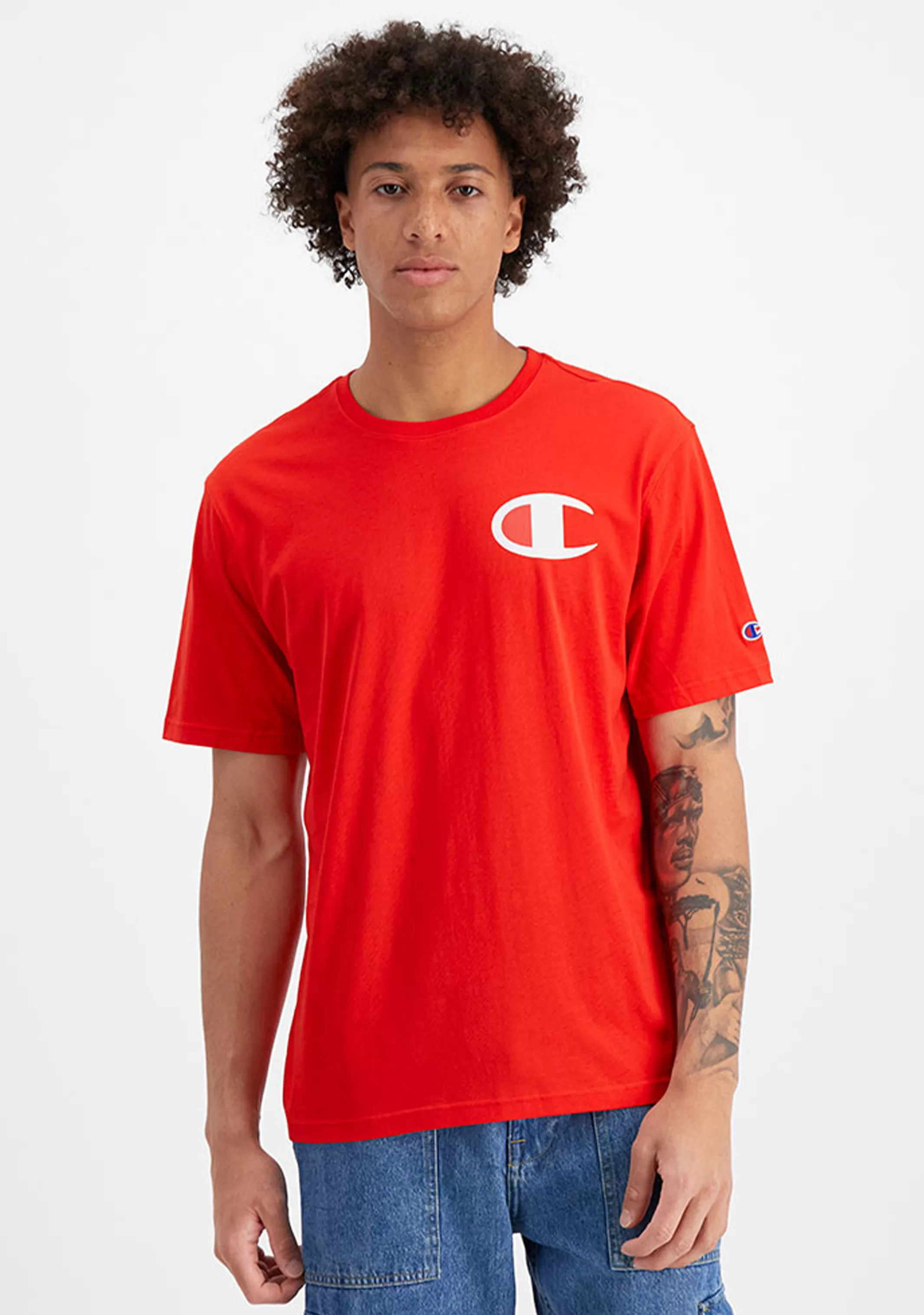 Champion Mens C Logo Short Sleeve Tee Red <br> AY68N GJR