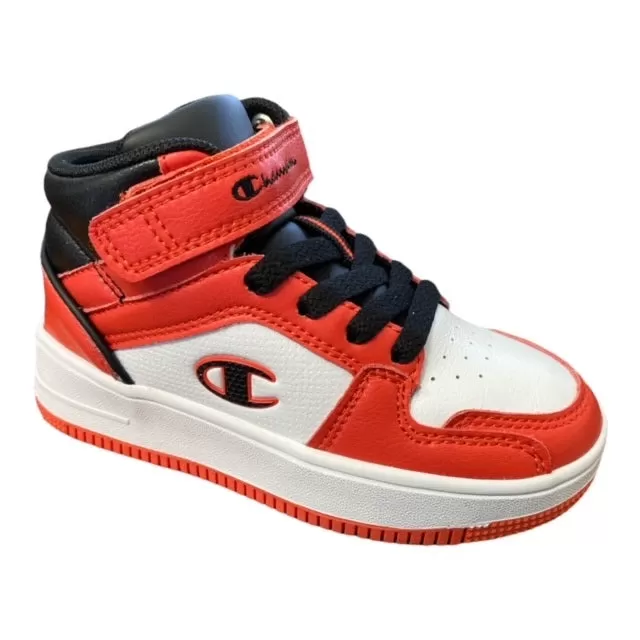 Champion Rebound 2.0 Mid S32262 WW006 WHT white-orange-black boy's sneaker shoe